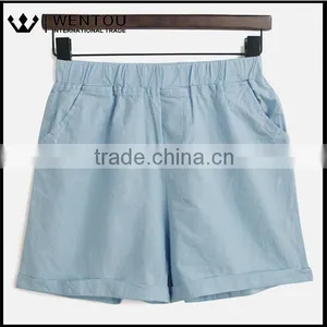 Wholesale Summer New Quick Dry Casual Cotton Elastic Waist Loose Straight Women's Board Shorts thumbnail-3