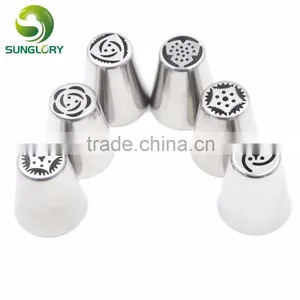 6pcs Stainless Steel Russian Tulip Nozzles Flower Icing Piping Tips Pastry Tubes Set thumbnail-6