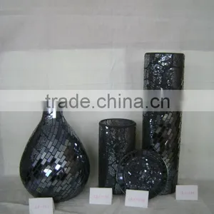 Black Mosaic for Glass Flower Vase thumbnail-1