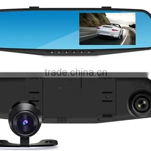 Wifi Wireless Transfer 4.3" HD1080P Dual Lens Car DVR Dash Cam Camera Video Recorder Rearview Mirror thumbnail-2