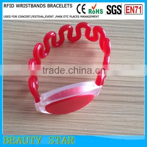 Hot Selling RFID Plastic Wristbands Flexiable Size for Amusement Park thumbnail-6