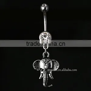 316L Surgical Steel Elephant Piercing Fake Belly Navel Ring thumbnail-3