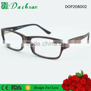 2016 New Design Vintage Wooden Brushed Wood Brushed CP Injection Fake Acetate Optical Frames Wholesale thumbnail-1