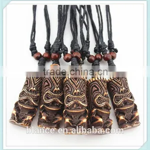 Resin Tiki Pendant Small Tiki God Figurine Necklace thumbnail-3
