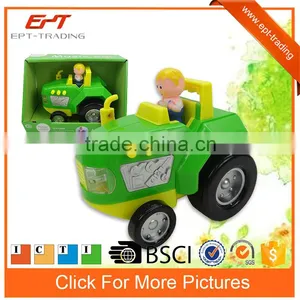 Plastic Mini Free Wheel Cartoon Toy Car City Truck With Music thumbnail-1