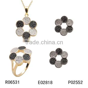 Fashion Wholesale Necklace Charms 18K Gold Or 925 Sterling Silver Plated Brass Jewelry Sets thumbnail-4