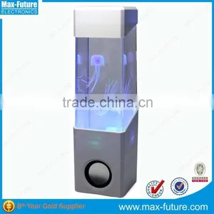 Mini Aquarium Colorful LED Dancing Water Speaker With Jellyfish Swiming in the Tank F-1218 J thumbnail-3