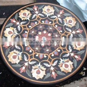 Round Marble Inlay Table Top thumbnail-1