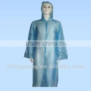 Adult's Disposable Polythene Waterproof PE Raincoat thumbnail-1