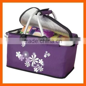 Foldable Shopping Basket With Cooler Bag thumbnail-1