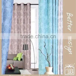 1pc Blue/taupe/teal/beige Color Jacquard Blackout Office Jacquard Curtain Fabric thumbnail-1
