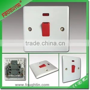 45A 1 Gang Switch With Neon Red Switch White Plate Electric Switch thumbnail-1