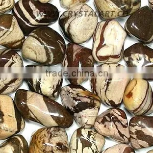 BROWN BANDED JASPER TUMBLED PEBBLES STONE thumbnail-1