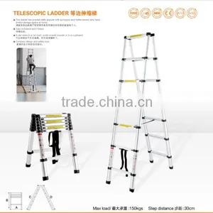 9+9 DETACHABLE COMBI TELESCOPIC LADDER(A Type) (aluminium+plastic)/DOUBLE LADDER thumbnail-1