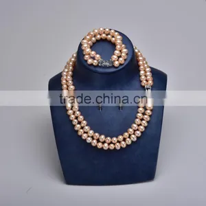 2016 European Style Fashion Faux Pearl Jewelry Sets 2 Rows With Earrings thumbnail-1