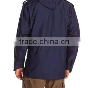 Custom Made 50% Cotton 50% Nylon Plain Italy M65 Men Navy Blue Hoodie Fieded Jacket thumbnail-2