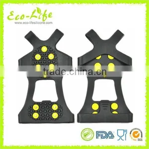 4 Sizes 10 Spikes Climbing Walking Silicone Snow Ice Gripper, Shoe Cover Crampons thumbnail-2