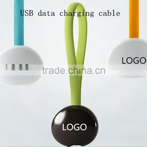 Creative USB Data Line Mini Mobile Phone Lines Carry Stones Portable Mini Charger Cable thumbnail-1