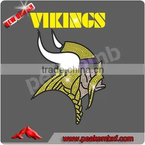 2015 Hot Sale Viking Stick on Football Rhinestone T Shirt Transfer thumbnail-1