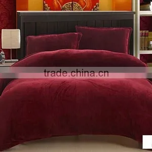 2014 Wholesale Popular Thick Polyester Bright Plain Color Flannel Blanket and Pillow Case thumbnail-2