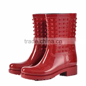Green Pvc Material Waterproof Rain Boots Rainshoes for Women Ladies thumbnail-1
