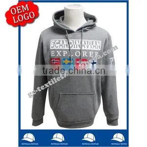 Customized Men's Printed/embroideried Fleece Hoodies/ Sweatshirts/ Hooded Sweater thumbnail-1