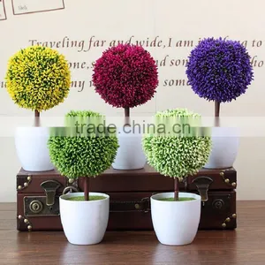 Artificial Small Potted Plant Baby Tree Potted Artificial Plastic Plants Lifelike Grass Home Garden Decor thumbnail-1