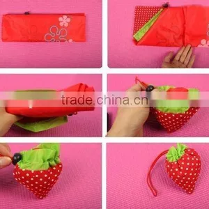 Reusable Shopping Tote Bag - Folded Into a Strawberry thumbnail-5