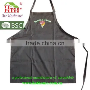 Hot Wholesale Super Good Quality Black Kitchen Cooking Embroidered Bib Apron thumbnail-1