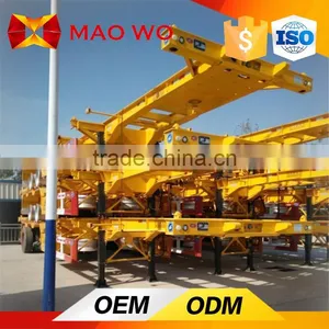 China Export 3 Axle 20ft 40ft Skeleton Container Semi Trailer for Sale thumbnail-5