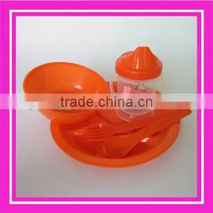 5pcs Round Plate Plastic Dinnerware Picnic Set thumbnail-1