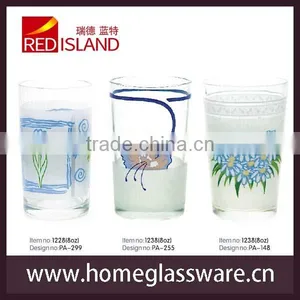 8oz Promotional Frosed Colored Beer Glass Cup With Decal thumbnail-1