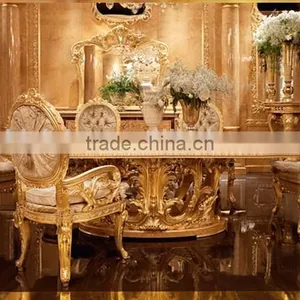 Luxury Style Golden Four Door Showcase, Gorgeous Home Decorative Glass Display Cabinet/ Wine Cabinet thumbnail-3