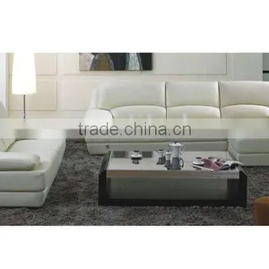White Color Genuine Leather Sofa Set | Living Room Sofa Made in Leather or Fabric B400017 thumbnail-1
