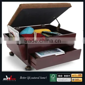 Oak Finish Pull Out Drawer Rolling Storage Boxes Wood thumbnail-1