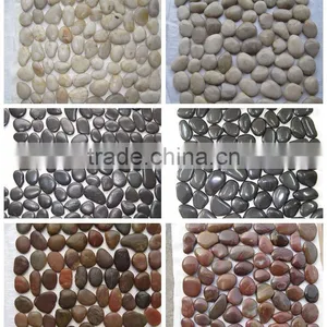 High Polished Black Pebble Tile Floor Pebble Shower Tile thumbnail-2