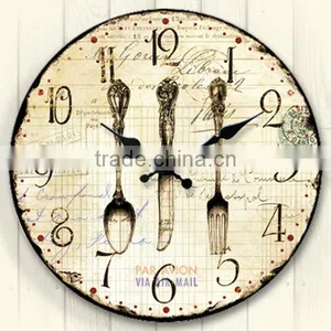 Cheapest!Small Vintage Decorative MDF Wall Clock Wooden Wall Clock thumbnail-1