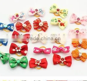 CY197 Handmade Pet Grooming Accessories Products Dog Bow Hair Little Flower Bows For Dogs Charms Gift thumbnail-5