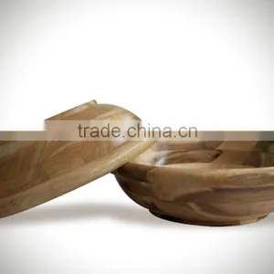 High Quality Best Selling Eco Friendly Set of Natural Rubberwood Bowl From Viet Nam thumbnail-1