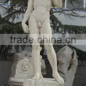 Hand Carved White Marble David Statue thumbnail-2