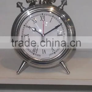 Vintage Style Metal Table Clock in Mirror Polish Finish thumbnail-1