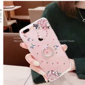 Silicone Cell Phone Case Diamond Mobile Phone Cases for IPhone7/7Plus/6/6s/6plus/6splus Tpu Soft Case With Ring Holder thumbnail-5