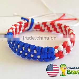 2017 Hot New Bestselling Product Wholesale Unique Handmade WORLD Cup UNITED STATES Flag Bracelet Made in China thumbnail-1