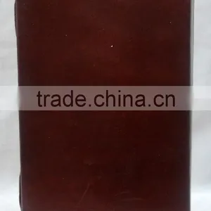 Handmade Vintage Dual Stone Embossed Leather Notebook With Clasp thumbnail-2
