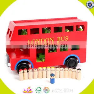 Wholesale London Wooden Double Decker Bus Toy Funny Kids Wooden Double Decker Bus Toy Best Double Decker Bus Toy W04A161 thumbnail-1