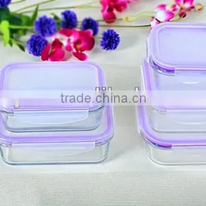 Clear Square Borosilicate Glass Food Container thumbnail-1