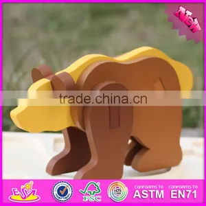 2017 New Product Children Diy Wooden Animals Puzzle Games W14G039 thumbnail-1