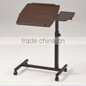 Black Laptop Cart, Computer Stand With Adjustable Table Top and Casters thumbnail-4