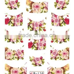 French Half Watermark Fiower Painting Nails Stick ,DIY Fashion Nail Art thumbnail-5