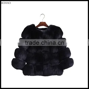 Noble And Beautiful Fashion Favorite Faux Fox Fur Women Winter Dinner Jacket Coat Overcoat thumbnail-5